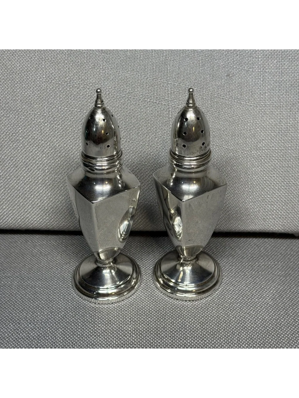 Vintage Mueck-Carey Sterling Silver Salt and Pepper Shakers NOT Weighted Solid